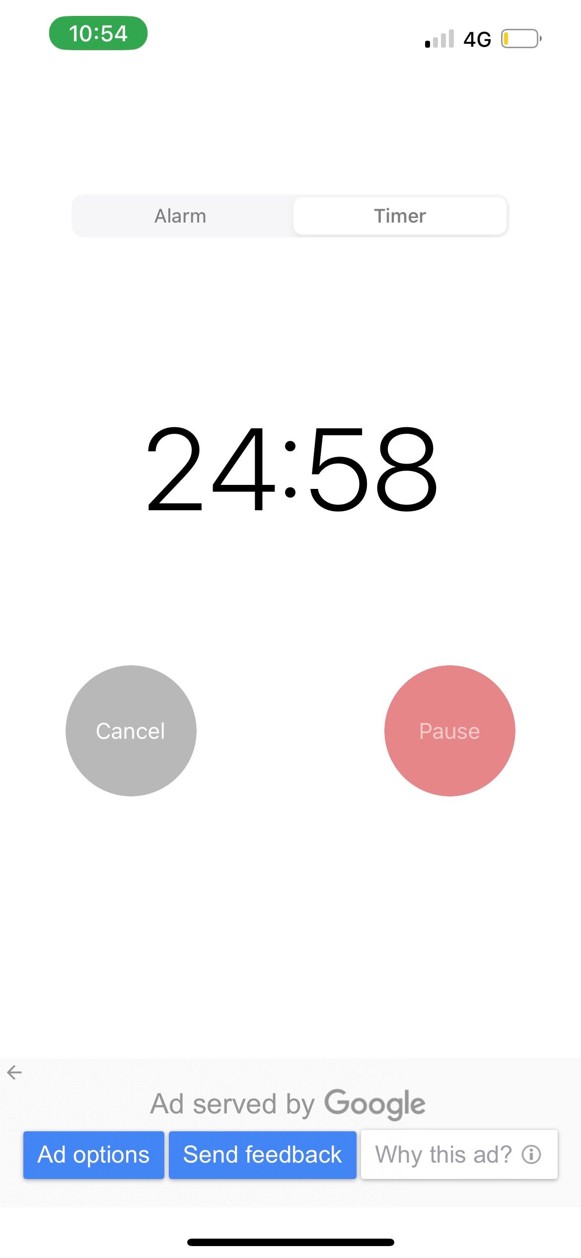 vibealarm timer countdown on iphone
