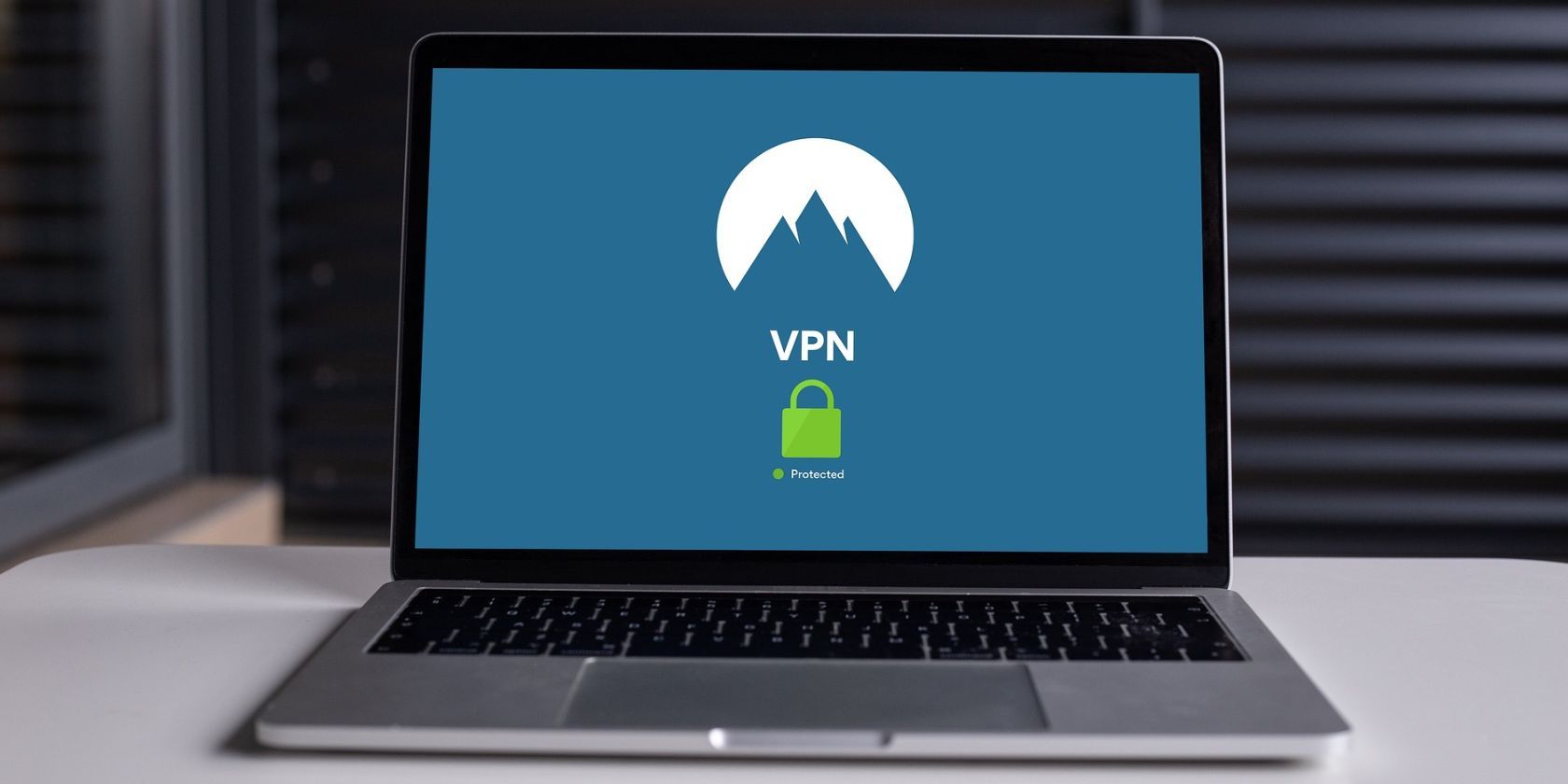 vpn app open on laptop screen