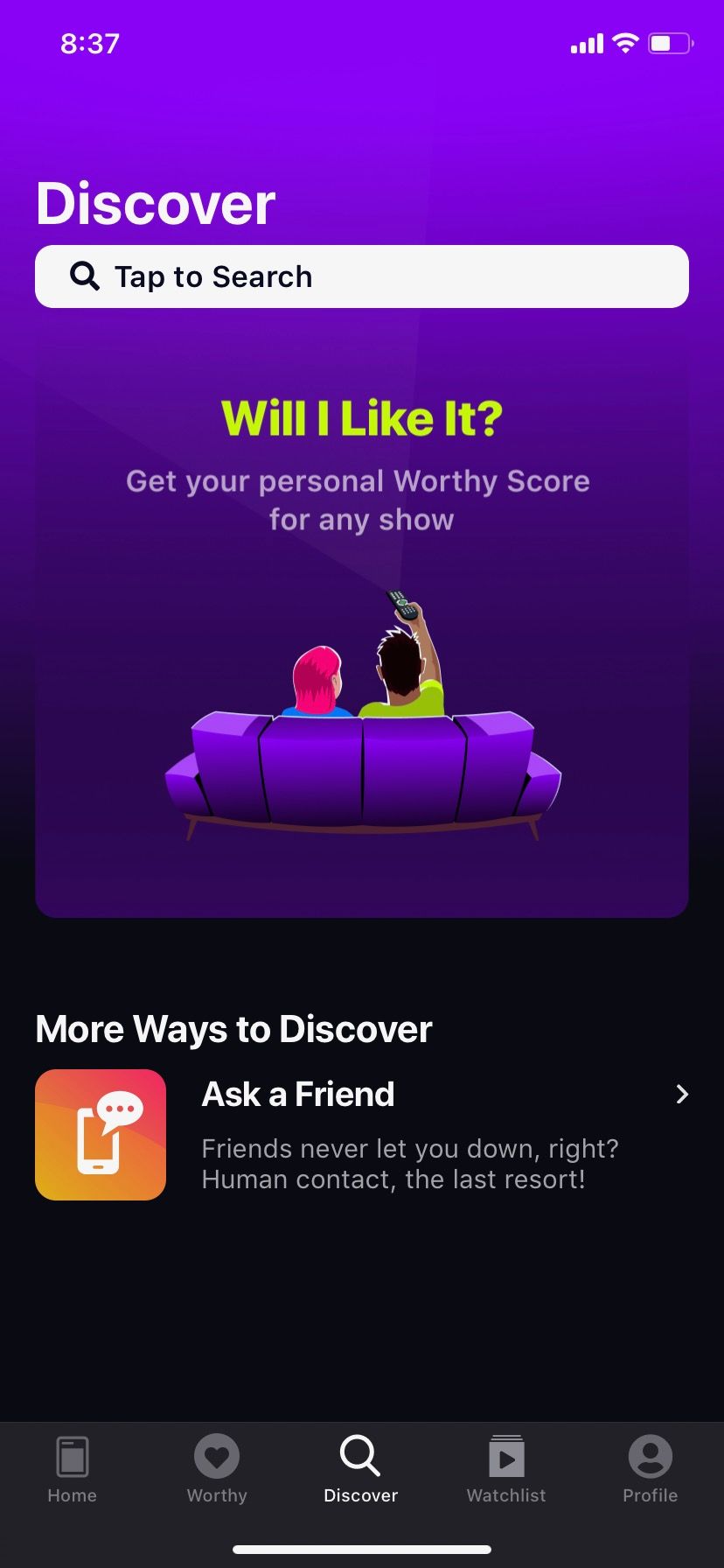 Watchworthy UI