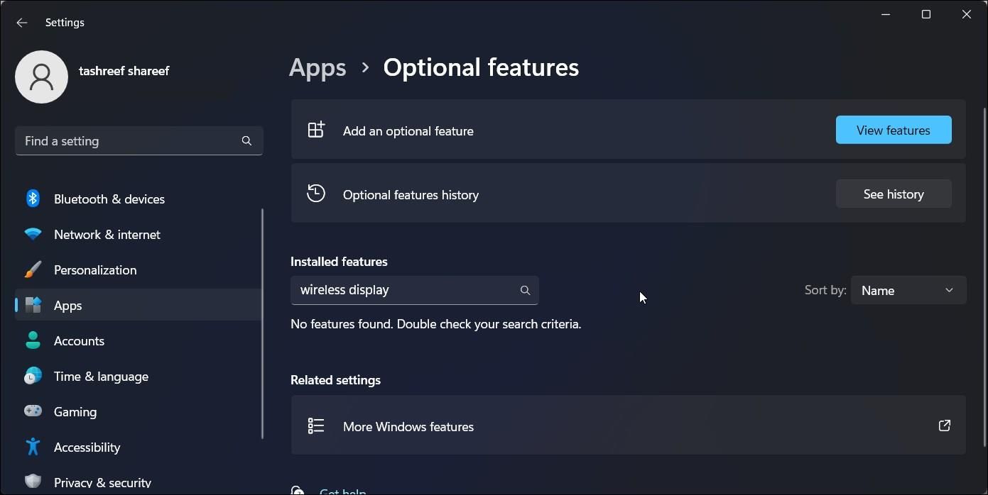 windows 11 optional features installed features 1
