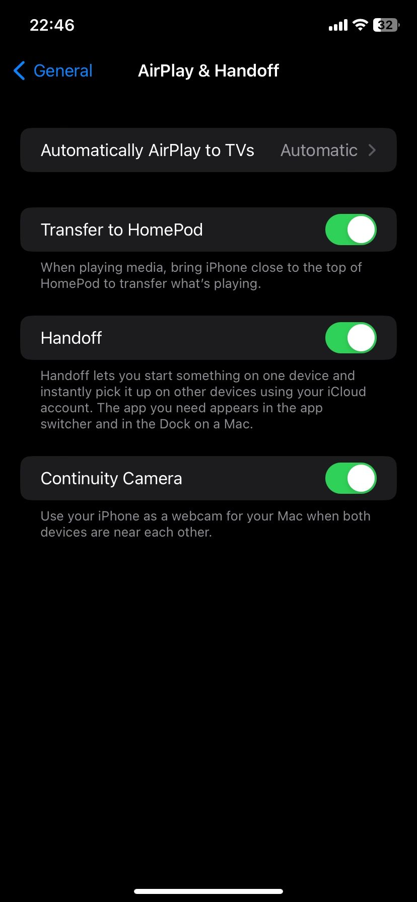 iPhone Continuity Camera enabled
