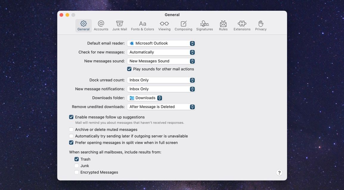 Chaning the default email client on a Mac..