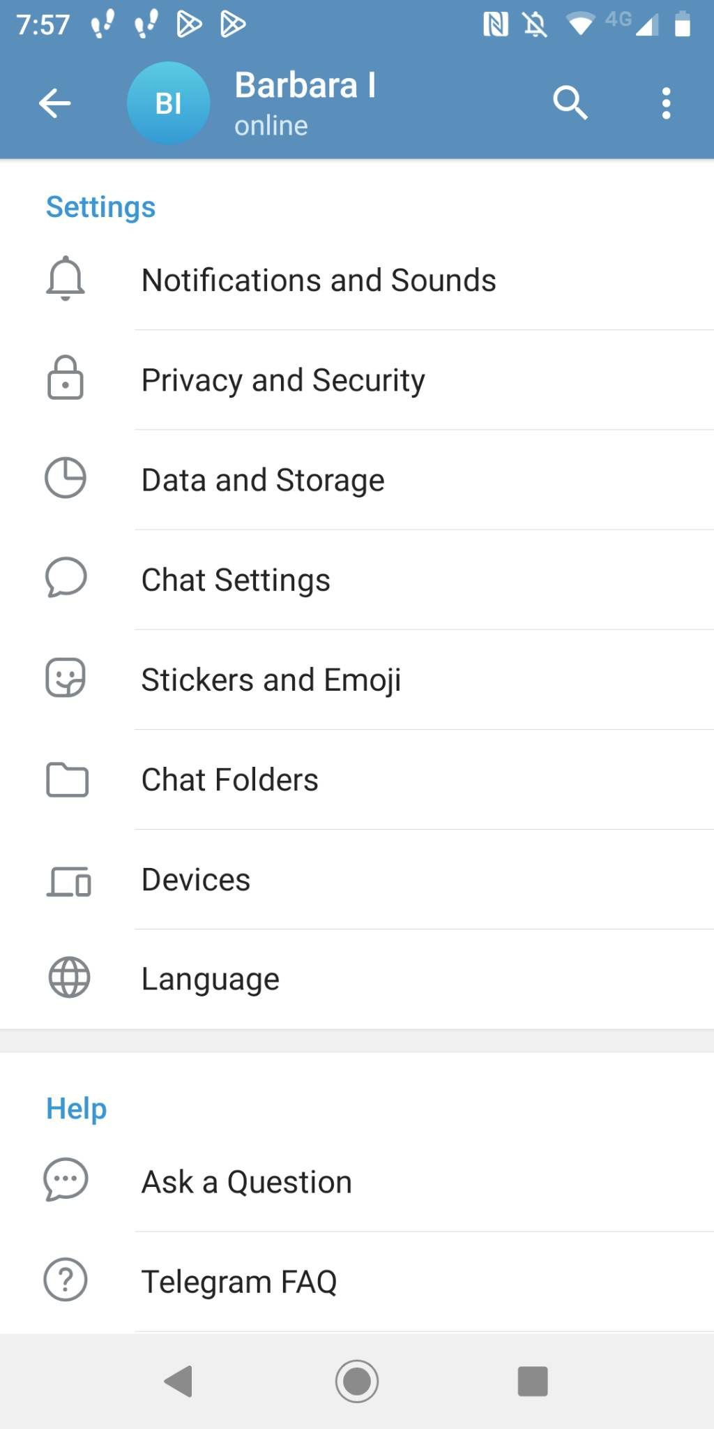 settings screen telegram
