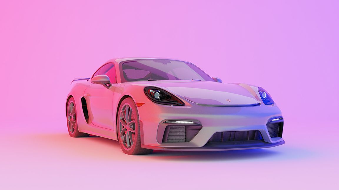 3D-Modell eines Porsche-Sportwagens