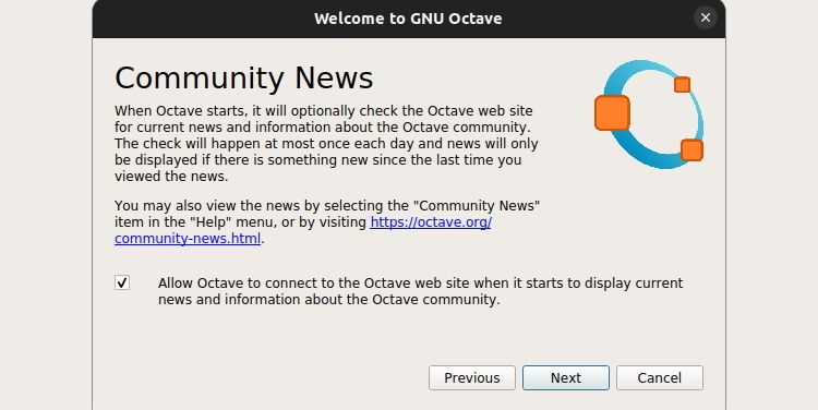 The Octave community news page is displayed