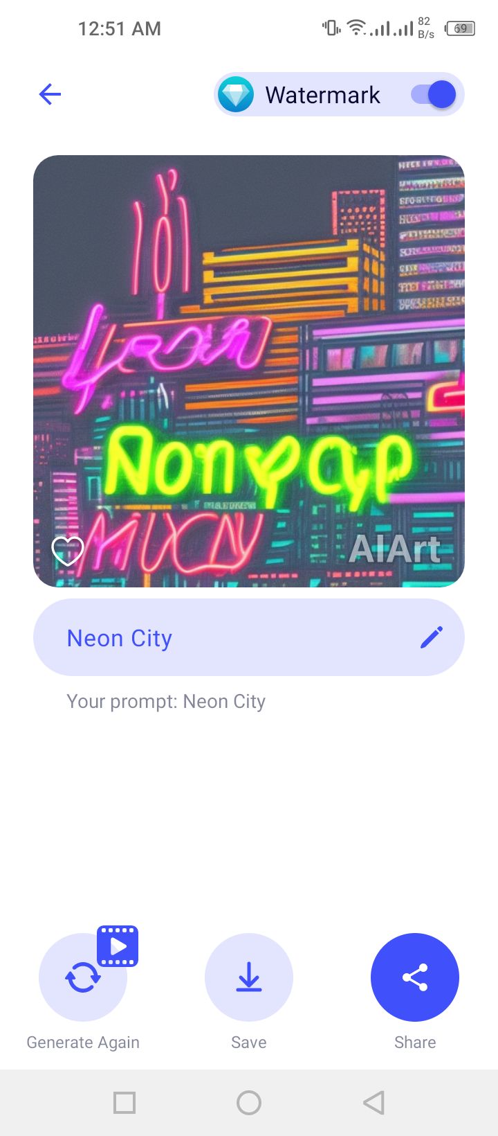 AI Art - Sample Using Neon City Prompt