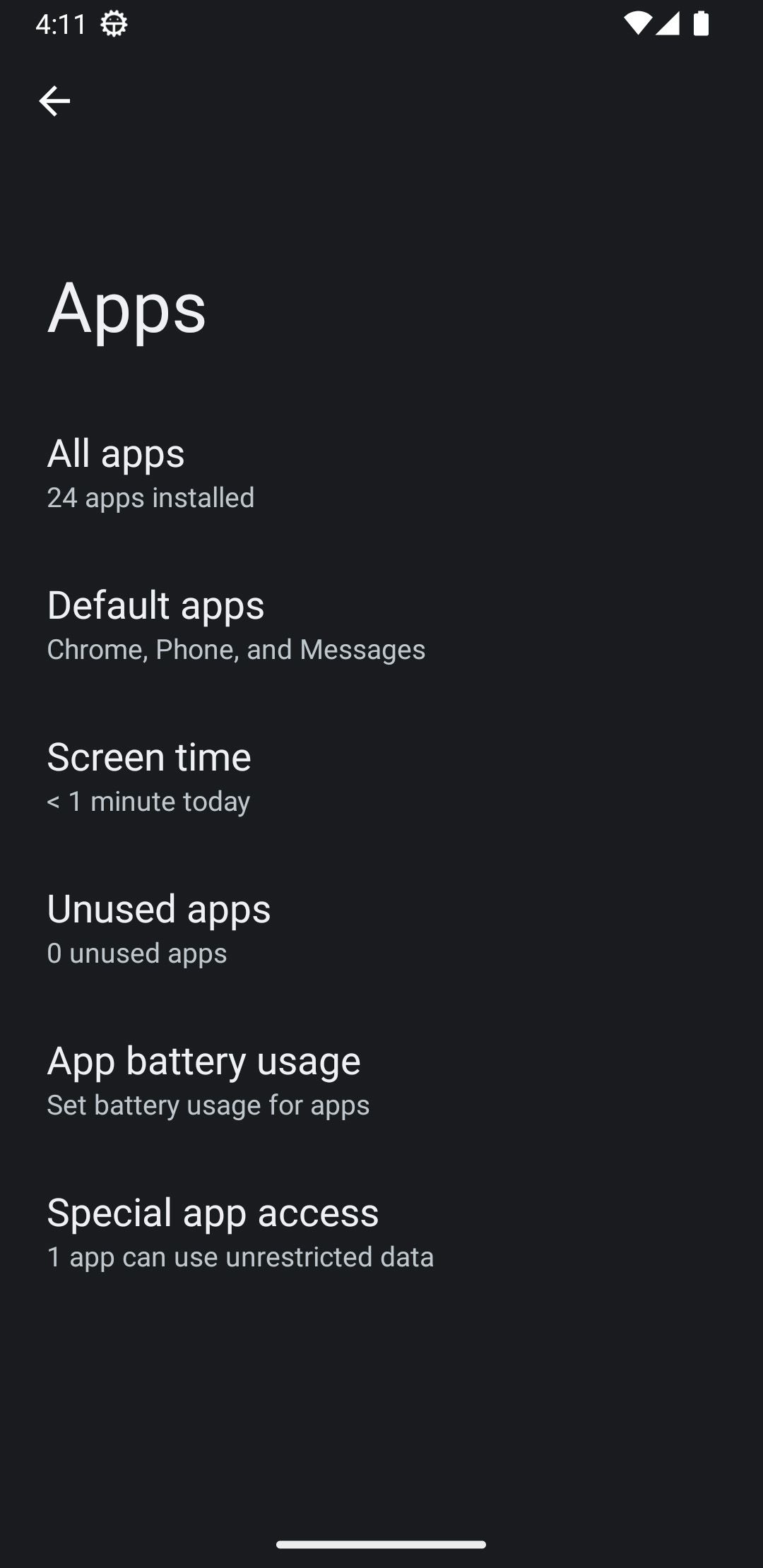 All apps option in the app menu