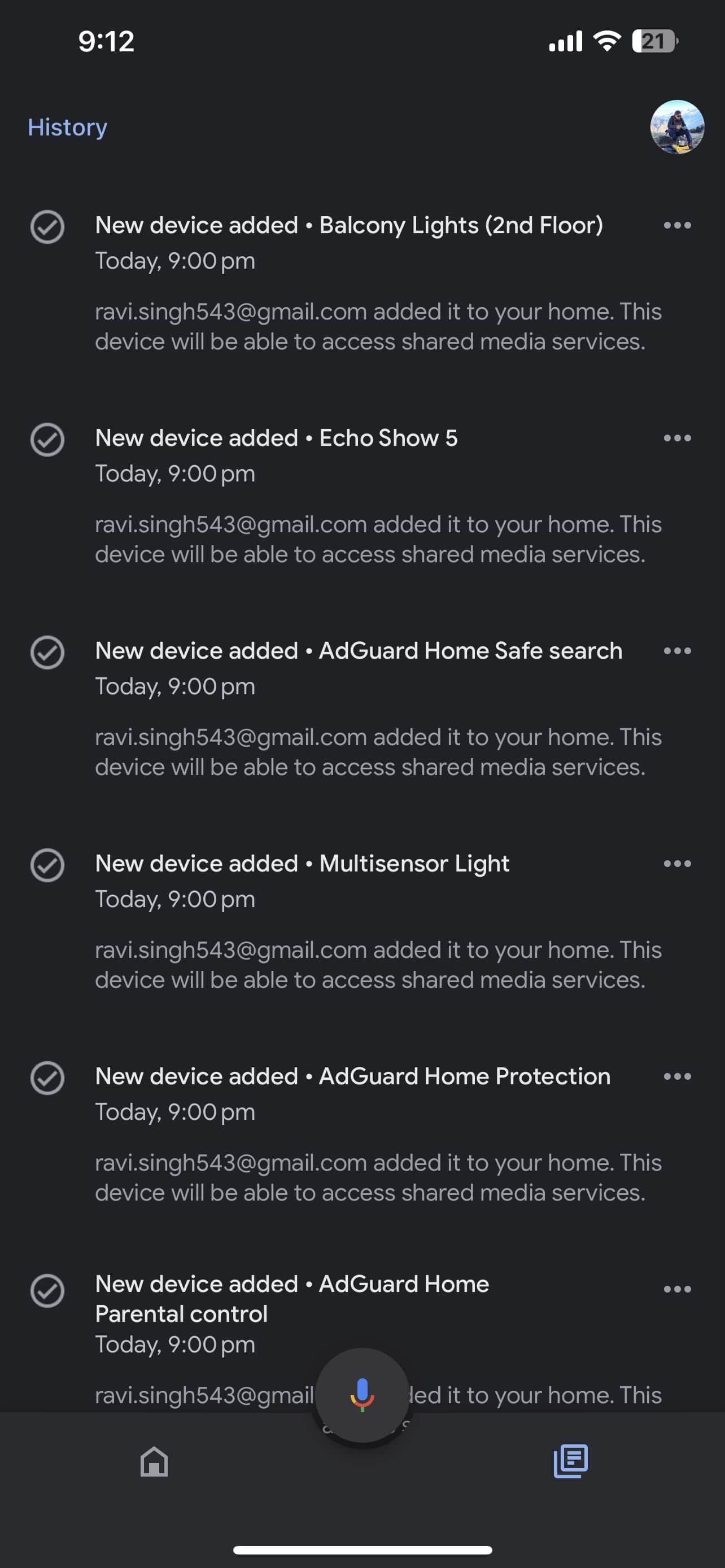 all devices from home assistant added to google home app