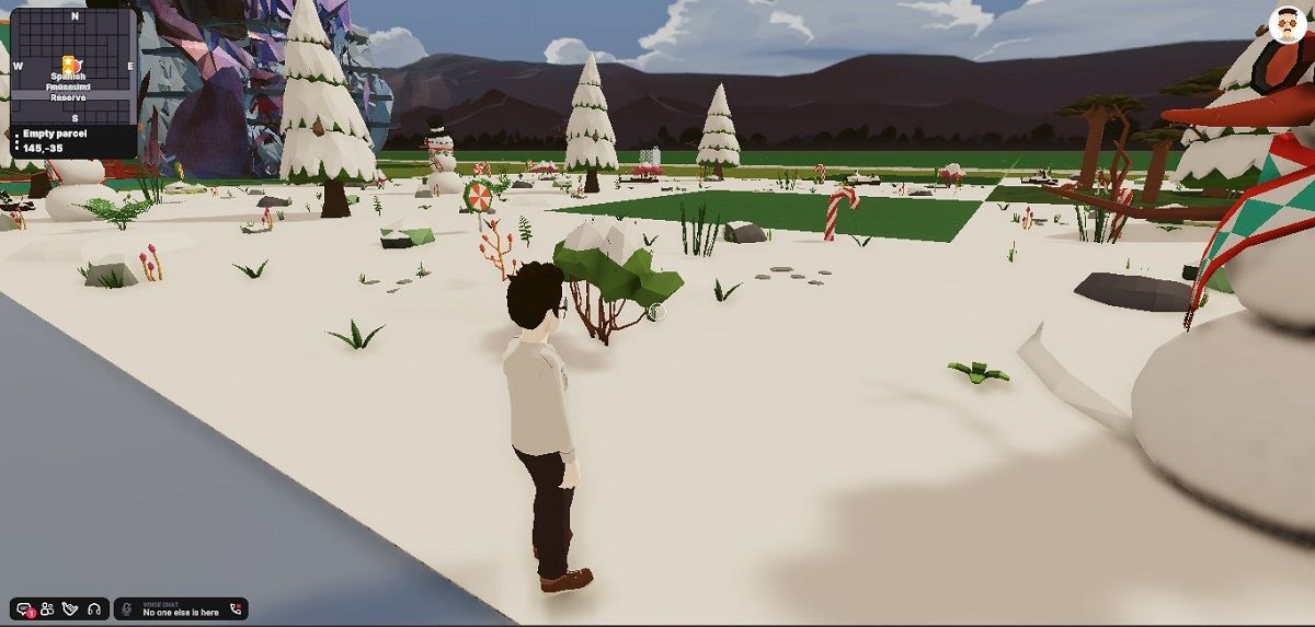 Jon's avatar is alone in a world of Decentraland