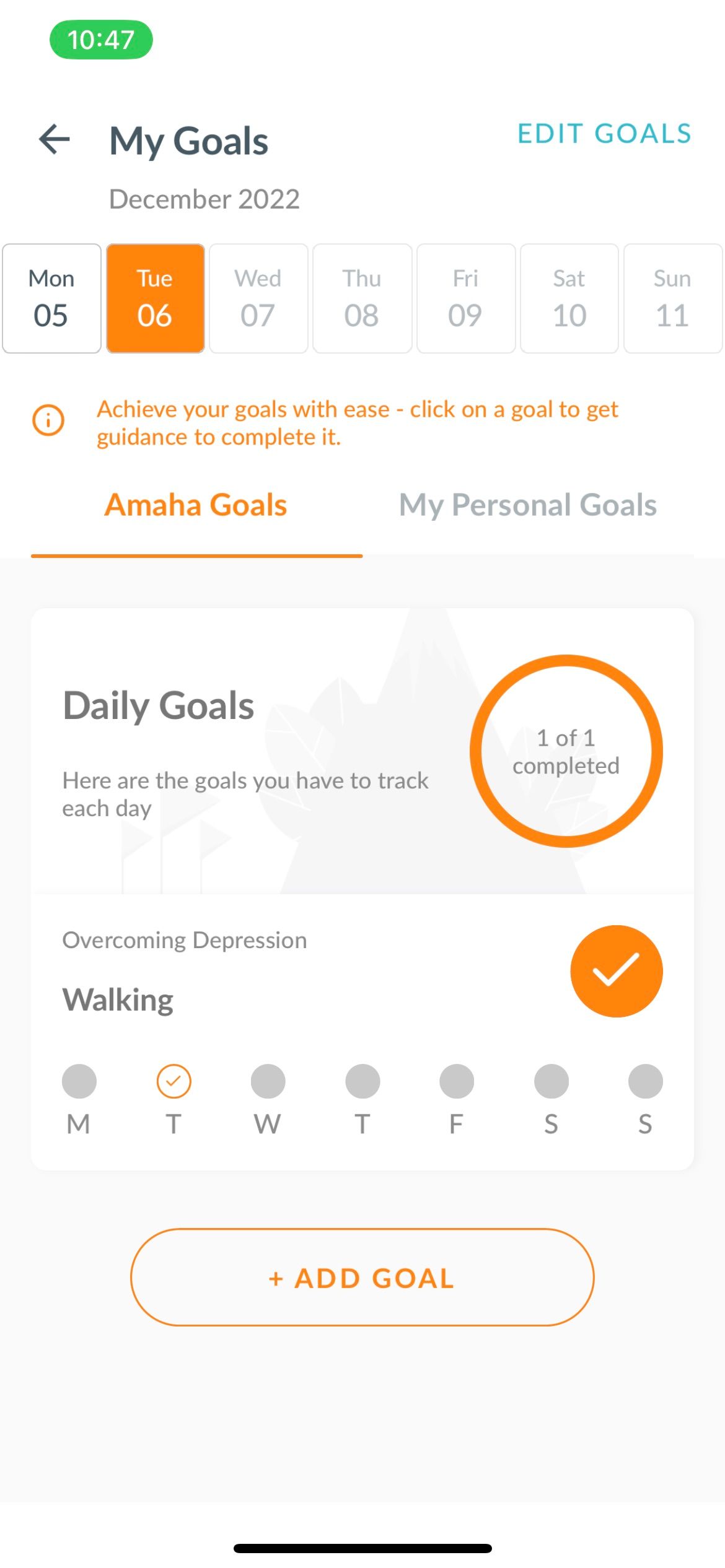 Amaha goals page