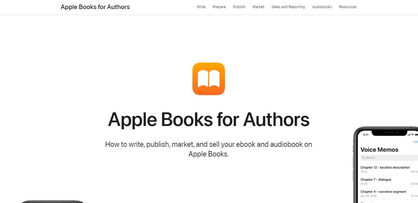 Screenshot of Apple Books landing page