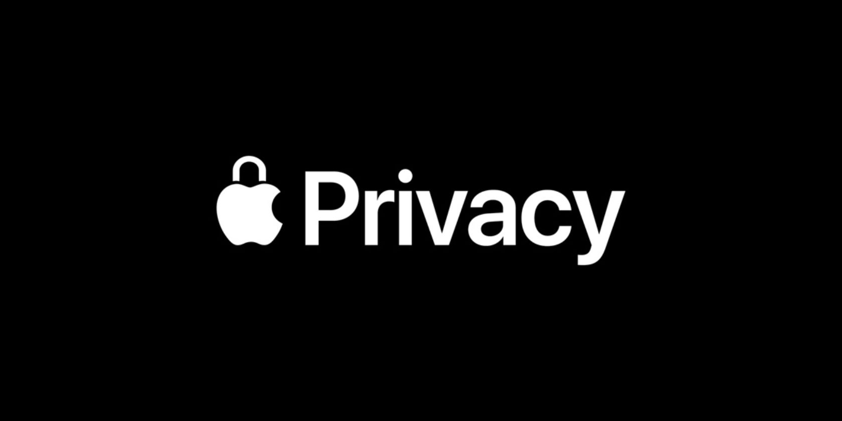 Apple's Privacy Graphic showcasing the Apple Logo with a Padlock like hook.