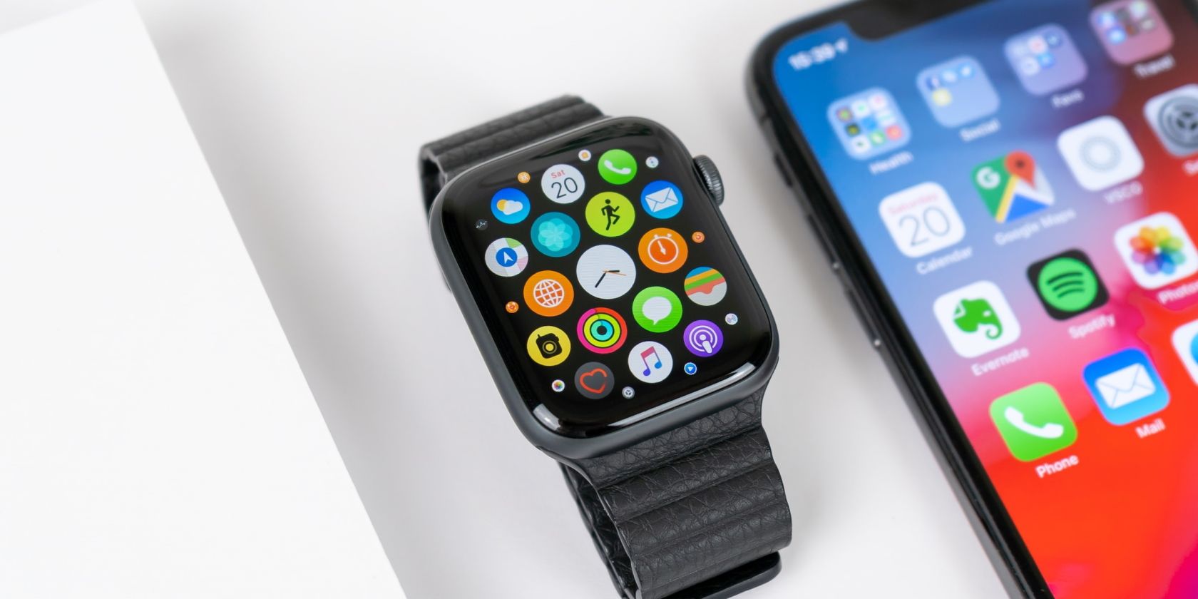 Apple Watch next to an iPhone