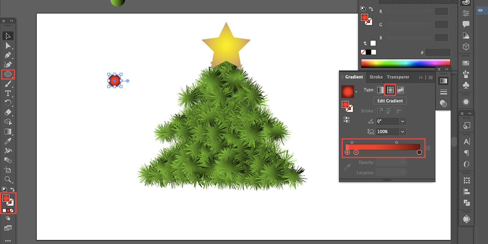 Adobe Illustrator Christmas bauble.