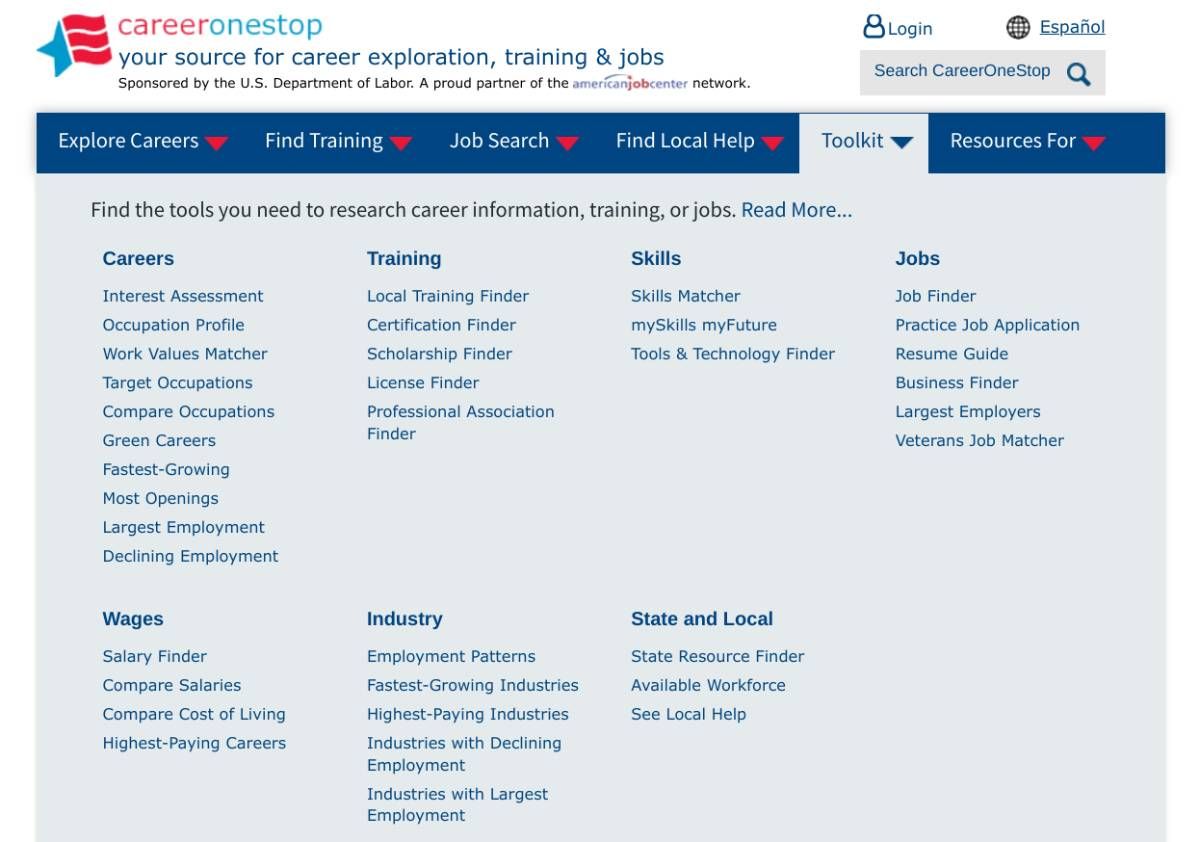 CareerOneStop features several career guidance tools, a career comparison app, and a wonderful online self-assessment to determine what jobs you're right for