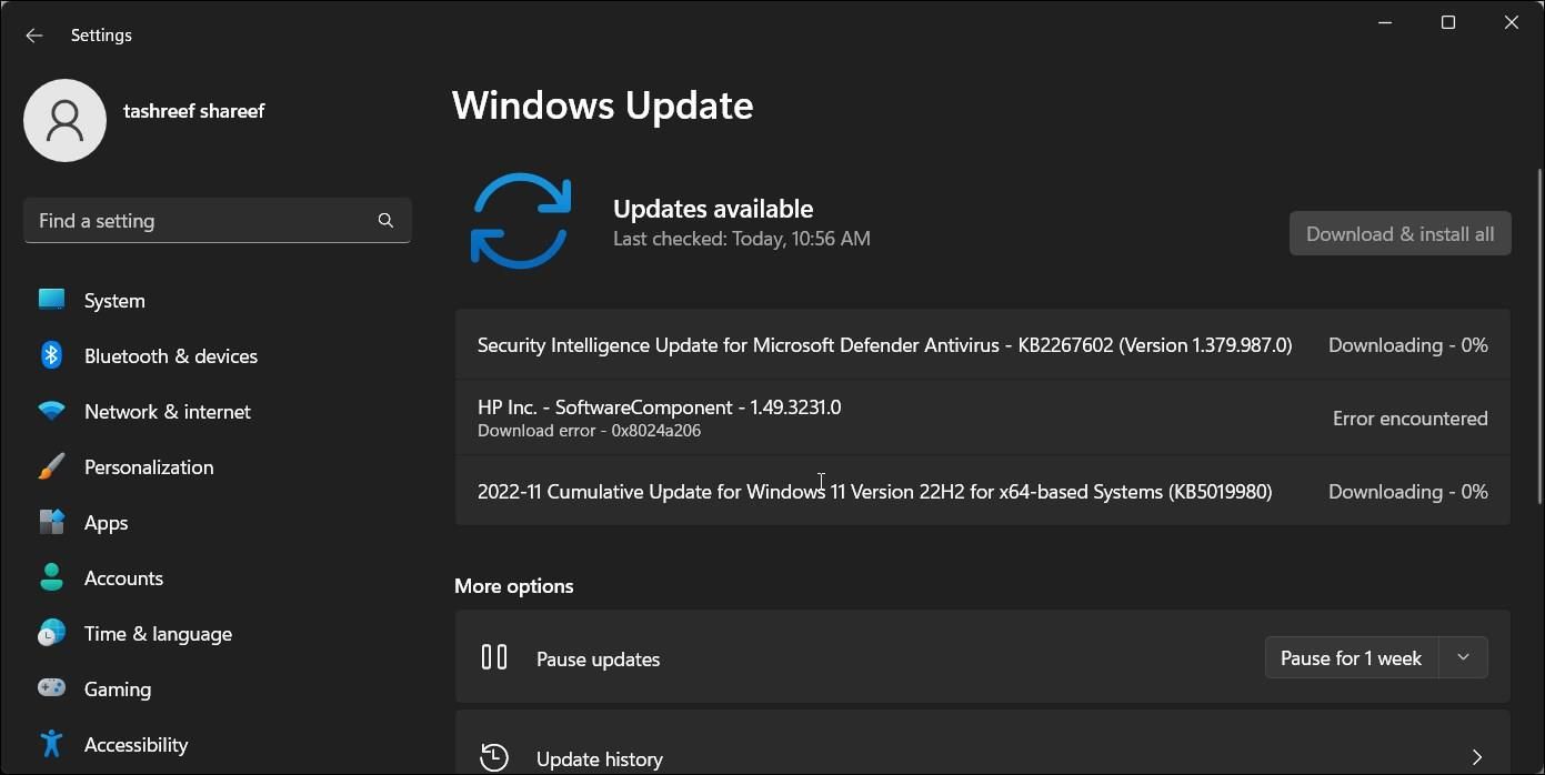 verifique la actualización de Windows 