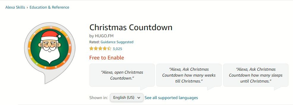 Christmas Countdown Alexa Skill