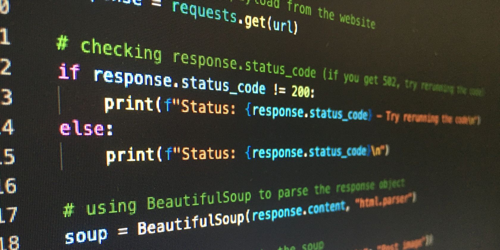 Python code on laptop screen