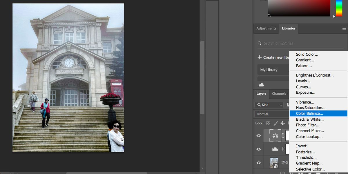 color balance layer in photoshop