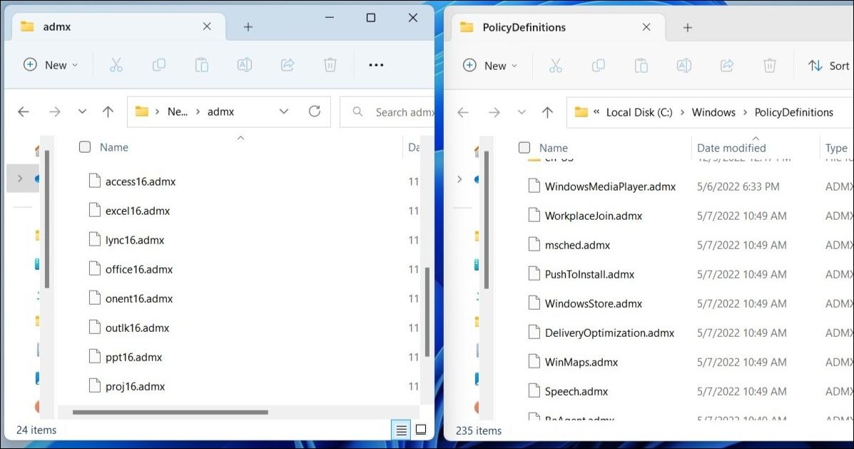 Copy Office ADMX files to PolicyDefinitions Folder