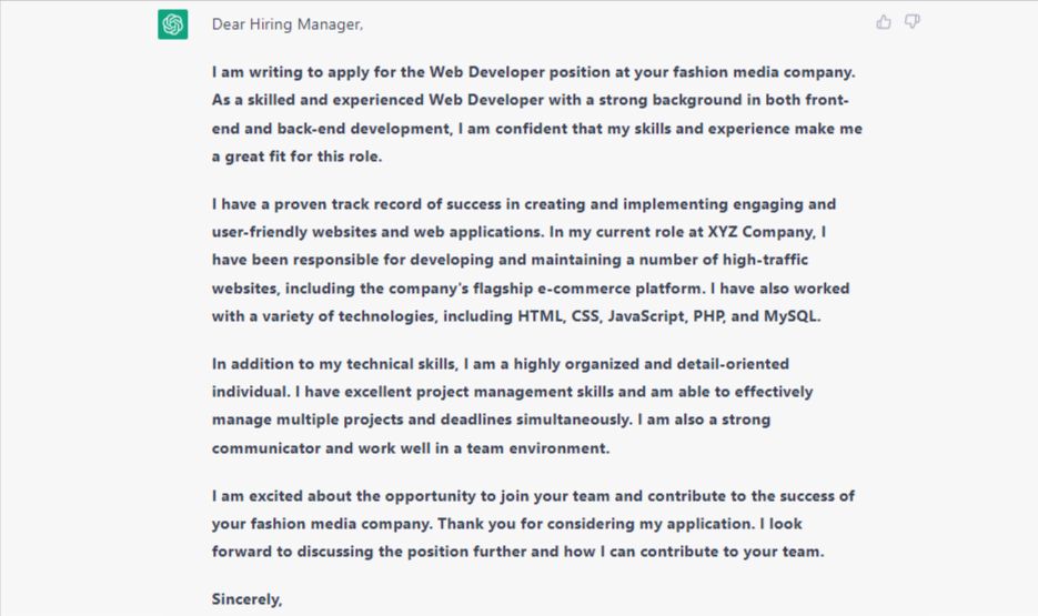 cover letter for web development job by chatgpt-1