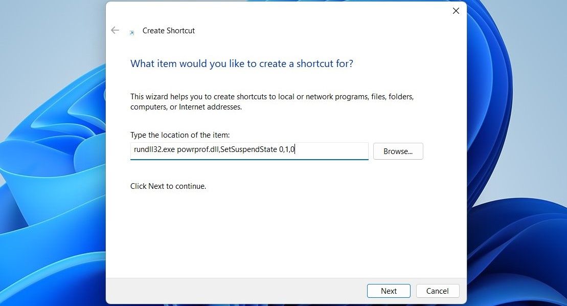 Crear un acceso directo de suspensión en Windows
