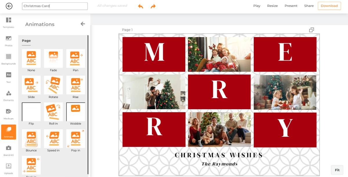 Designs.AI makes it easy to create a beautiful Christmas card or video card with artificial intelligence