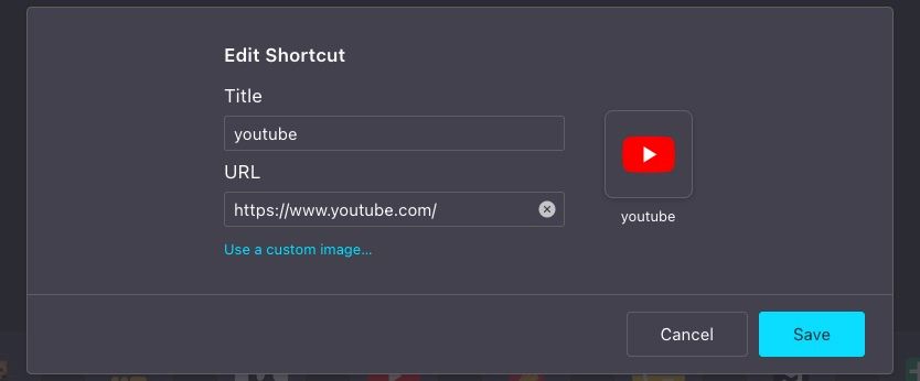 Customize shortcuts in Firefox