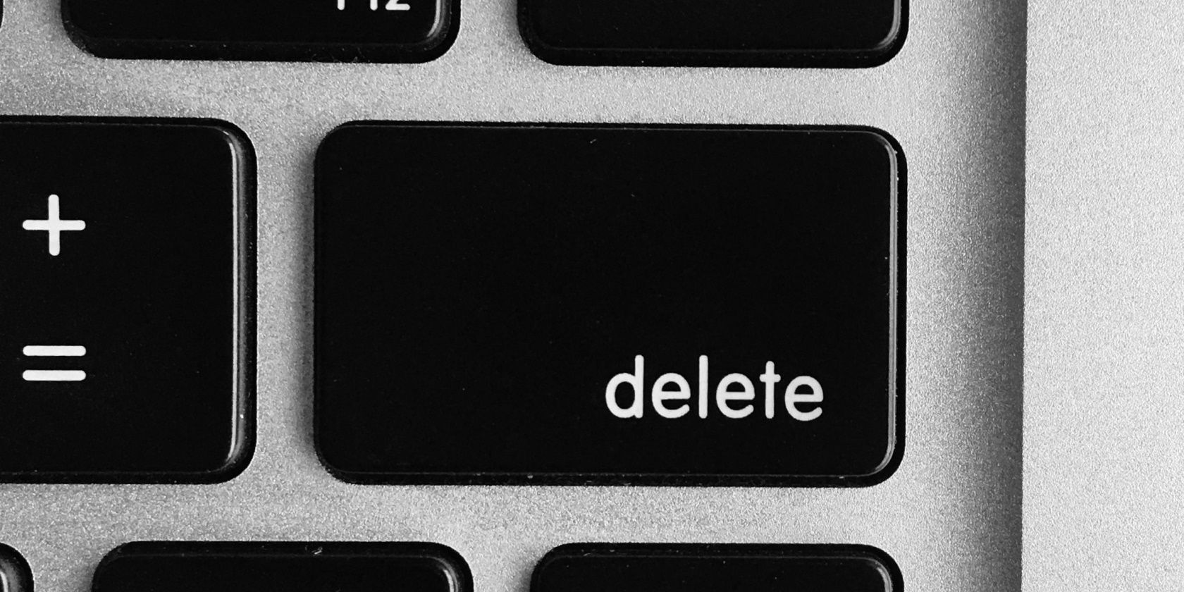 Closeup of a delete button on a keyboard