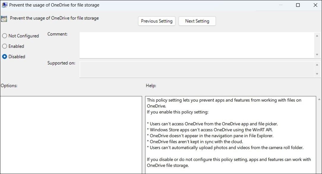 Deshabilitar OneDrive en Windows