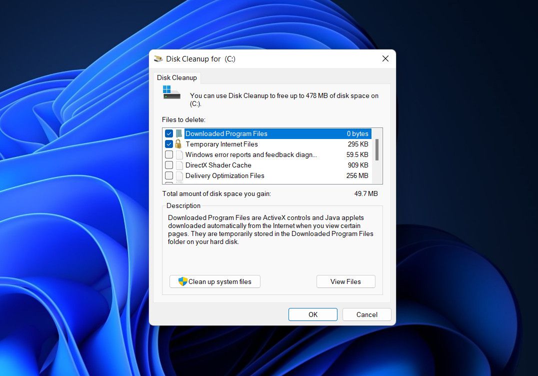 Disk Cleanup utility
