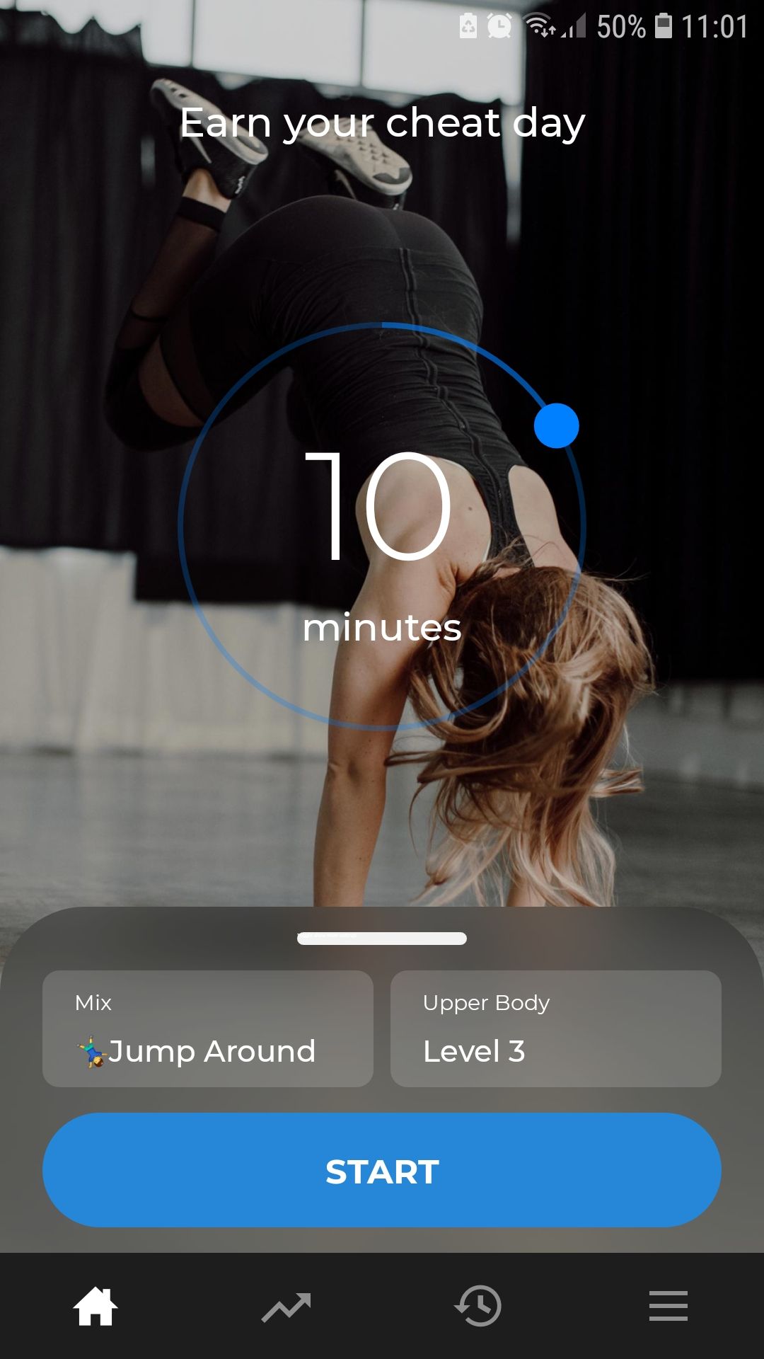 Down dog HIIT home workout mobile app