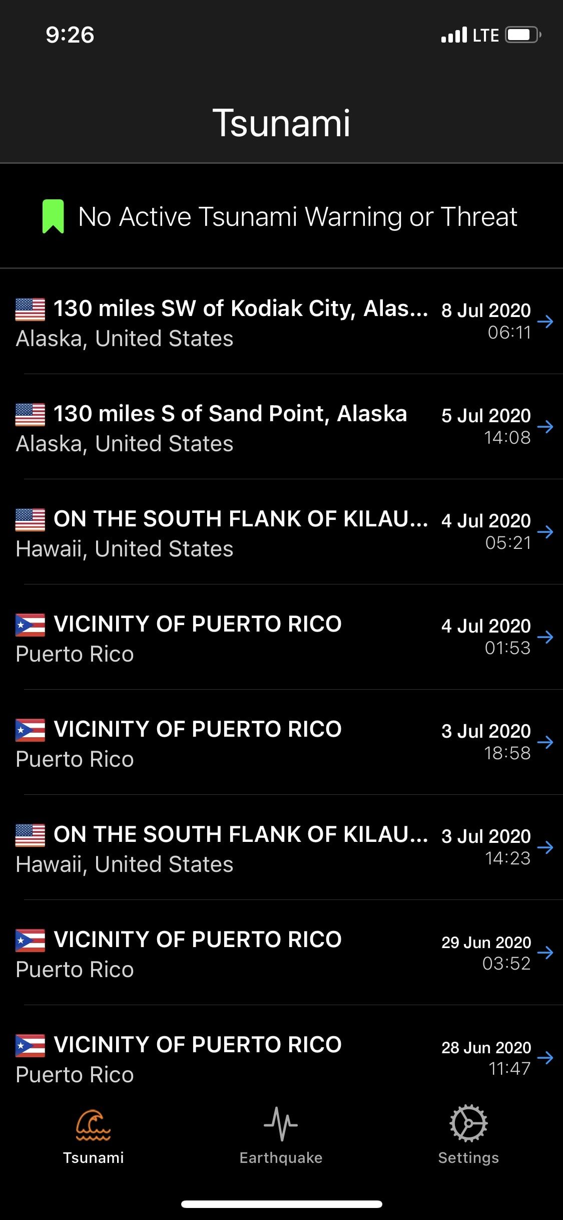 Earthquake plus app tsunami data