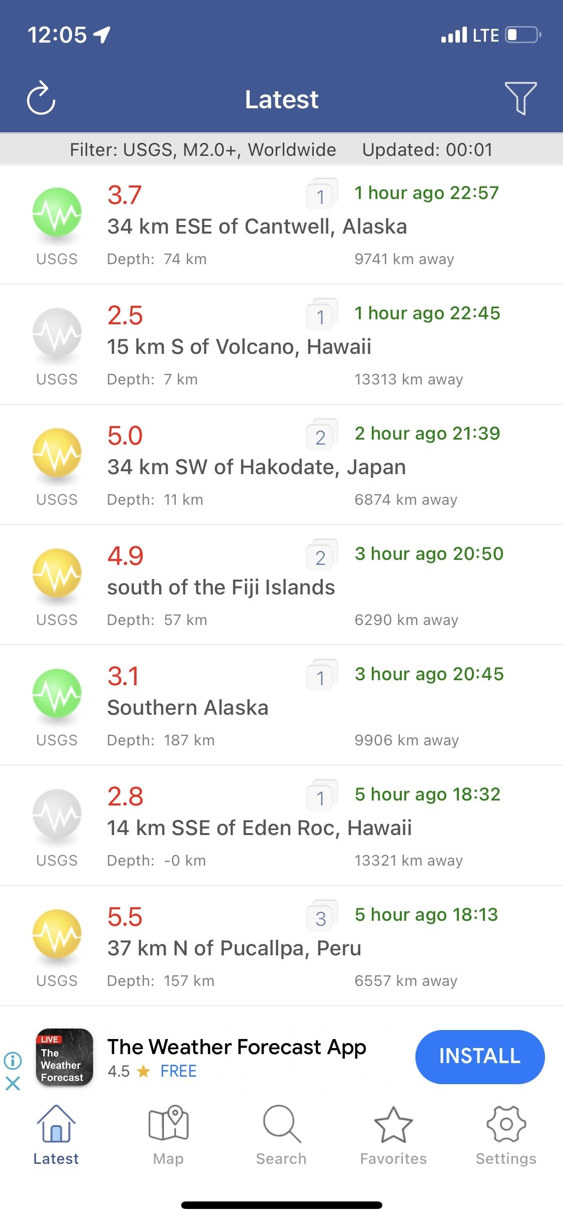 Earthquakes latest and alerts app latest lists 