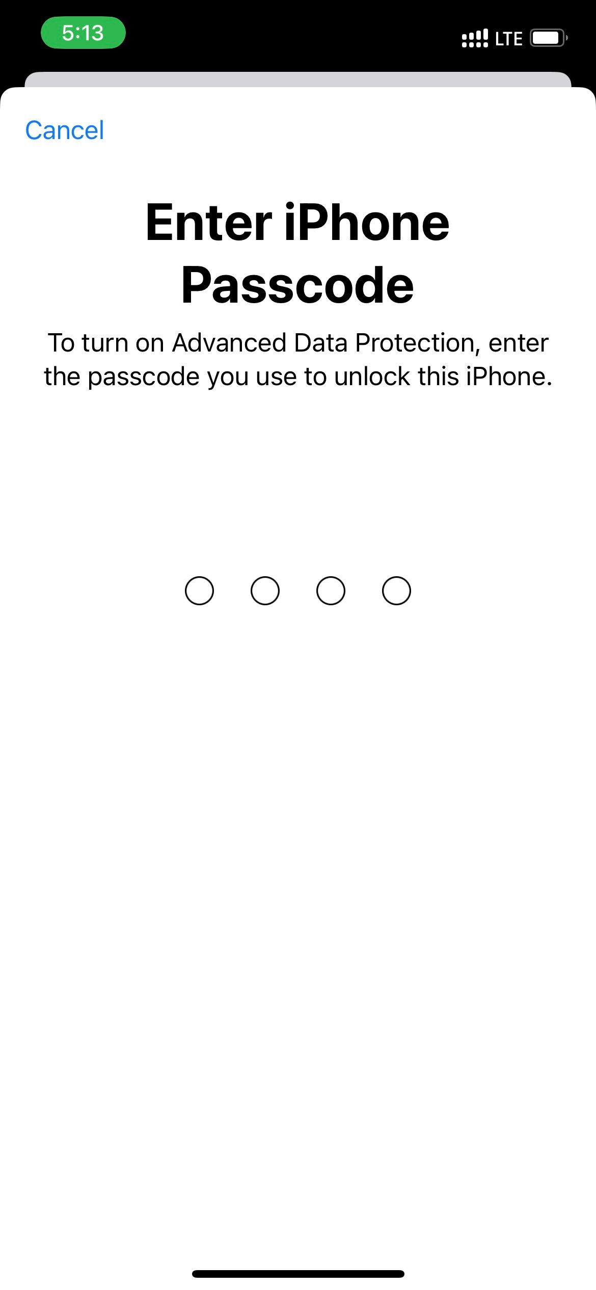 Enter your iPhone Passcode when required