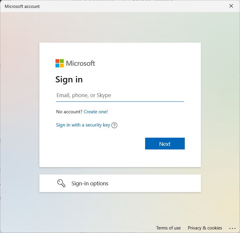 ingrese el nombre de usuario de la cuenta de Microsoft en Windows 11