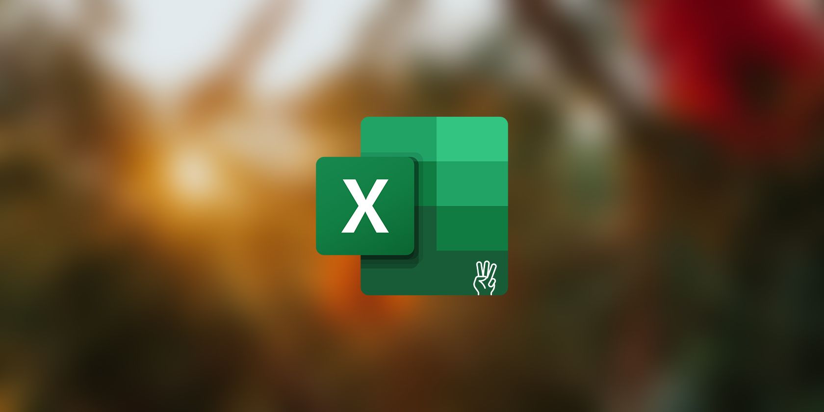 Excel logo with three counting fingers
