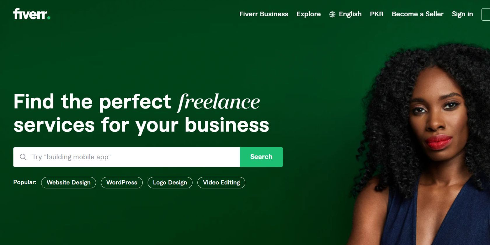 Fiverr sign up page