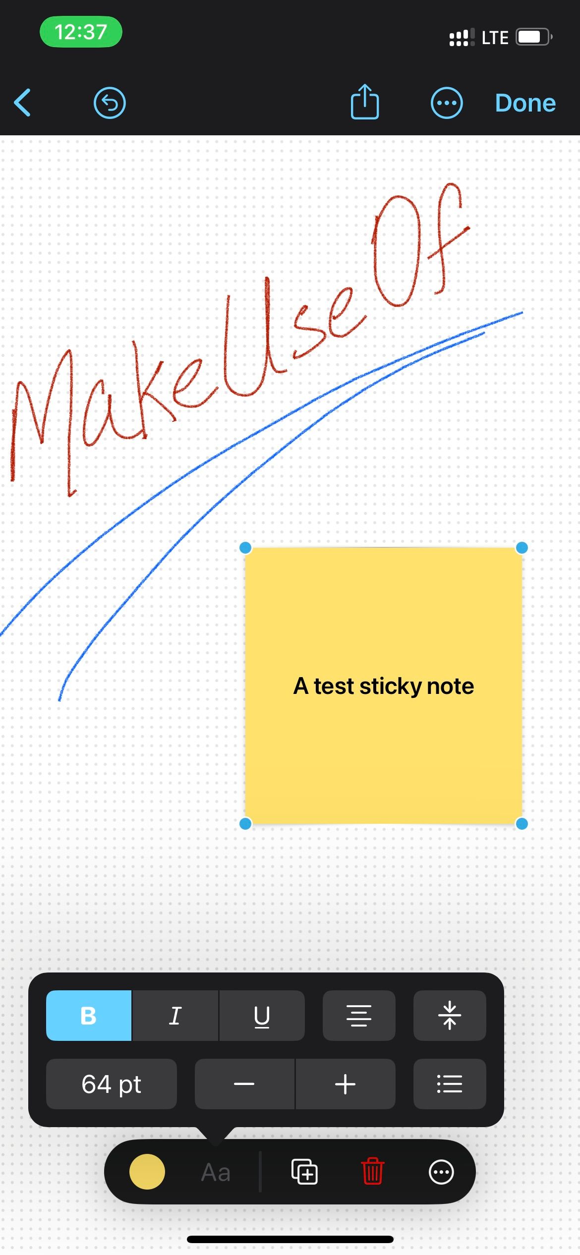 Sticky Note Editing Tools in Freeform