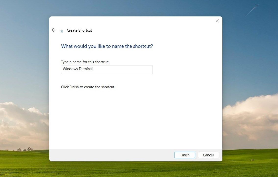 Give the Desktop Shortcut Name