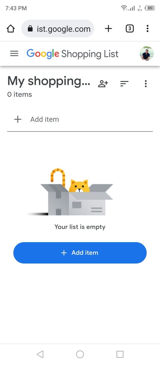 Google App - Google Shopping List