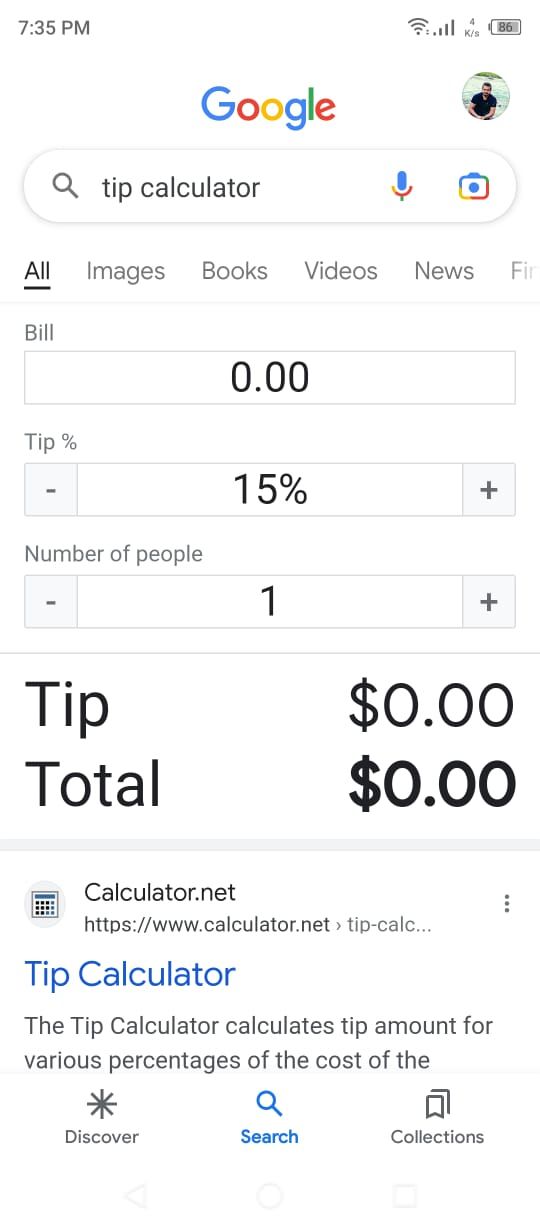 Google App - Tip Calculator