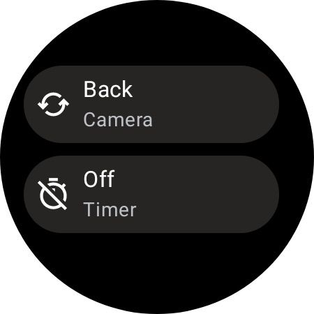 Google Camera app on WearOS set a timer
