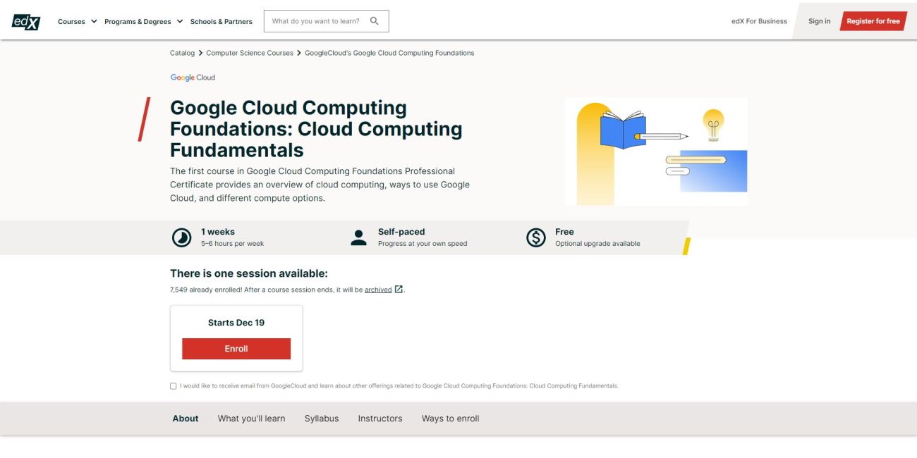 Google Cloud Computing Foundations online course from edX-1
