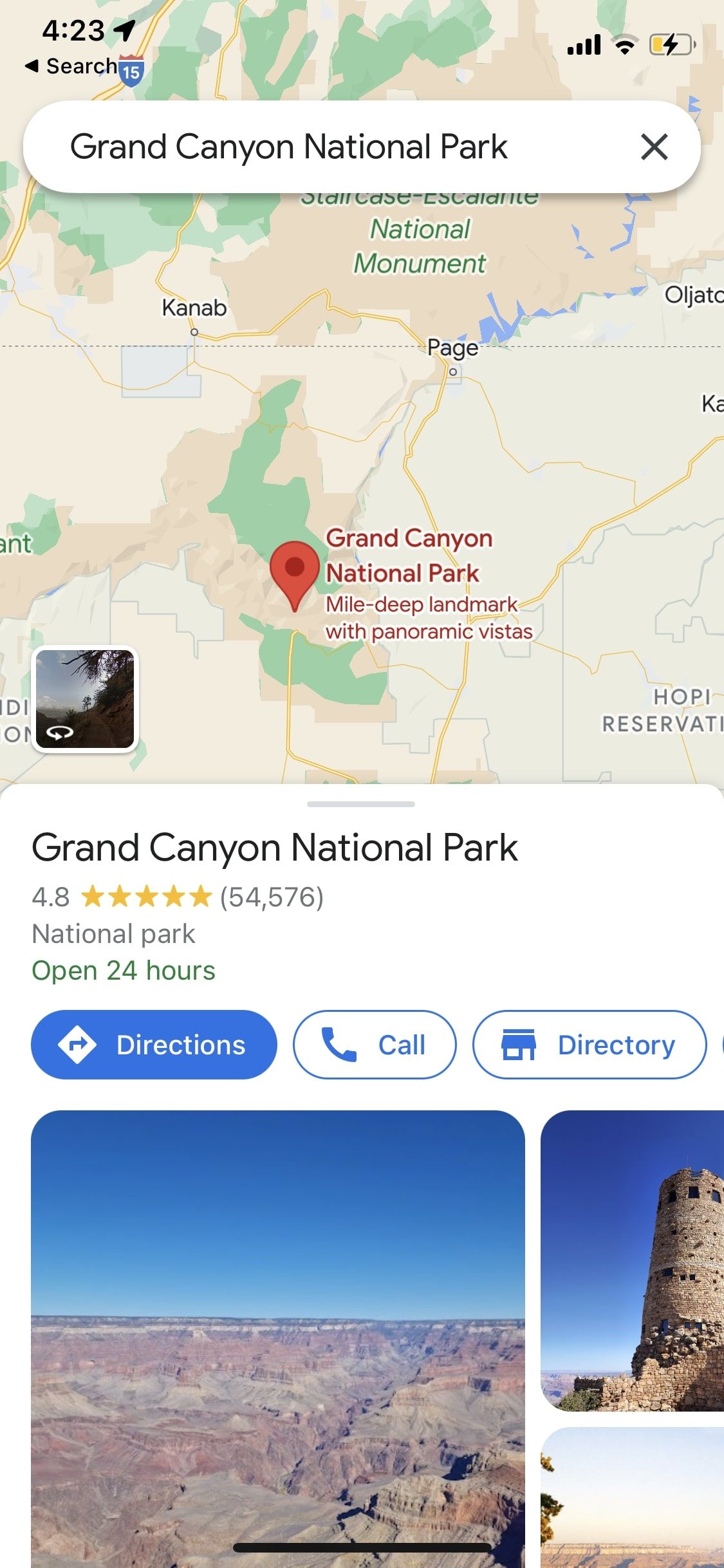 اپلیکیشن Google Maps Grand Canyon