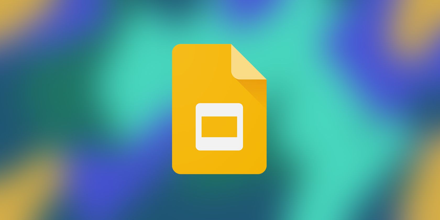 Google Slides logo on an abstract background