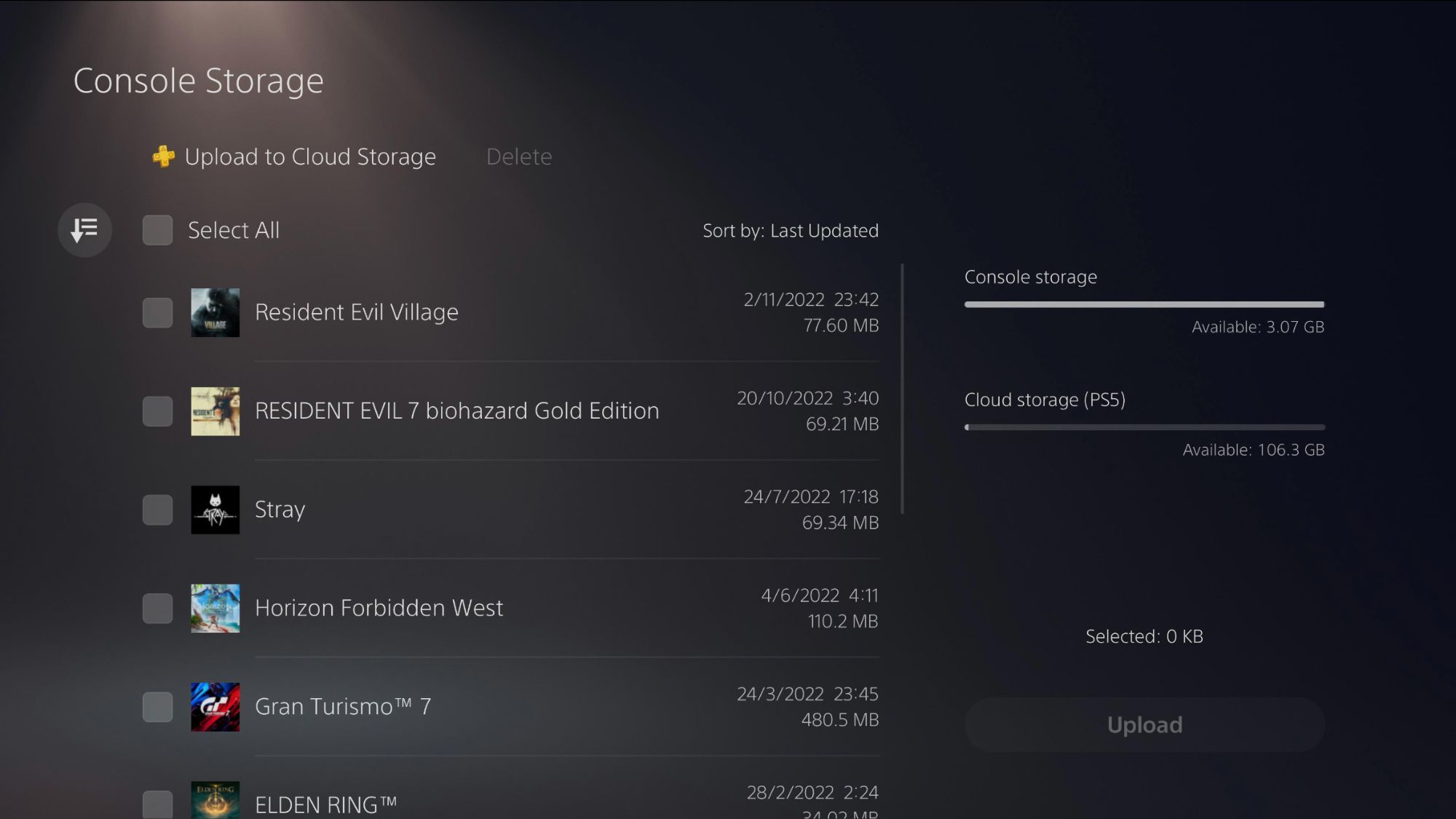 How to upload and delete data from cloud storage PS5 Console Storage