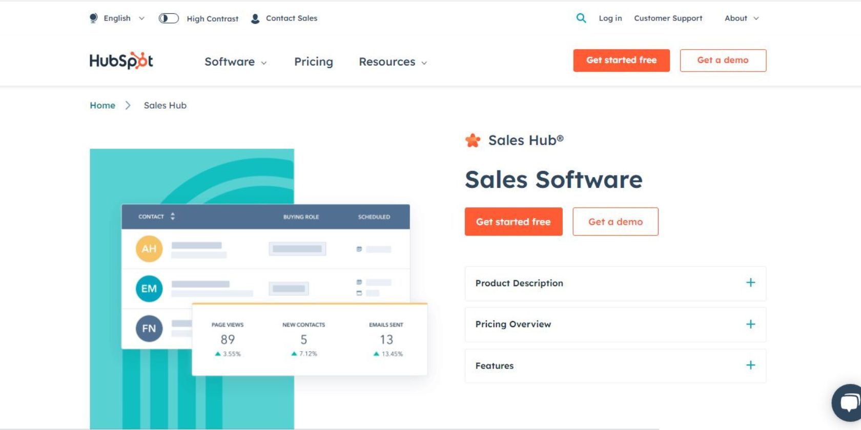 HubSpot Sales Software Screenshot