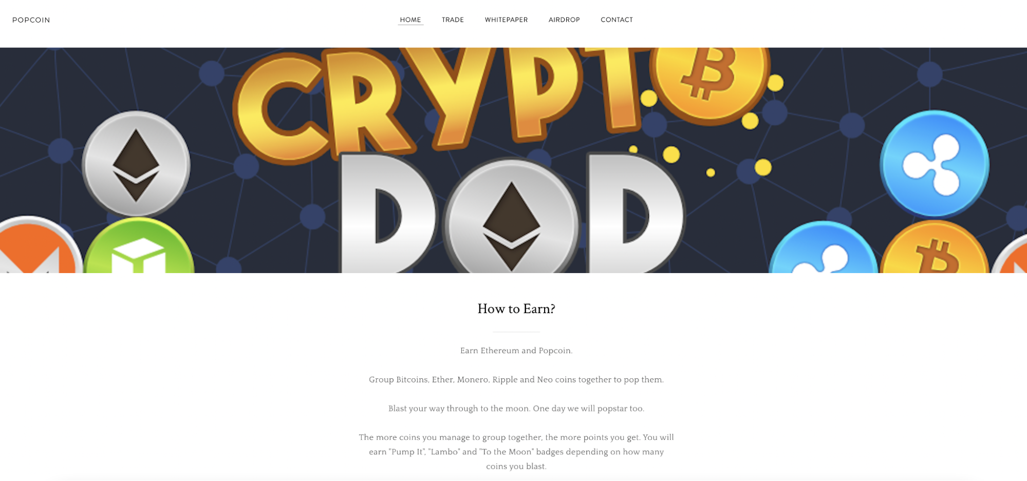 Crypto PopCoin cryptocurrency learning website