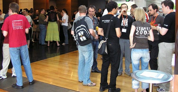 Image of a group of people networking